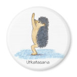 Hedgehog Yoga, Chair Pose (with Text) Magnets