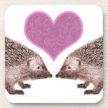 Hedgehogs in Love - Cute Drawing cork coasters