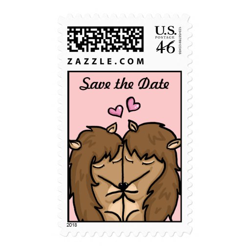 Hedgehogs in love save the date stamp