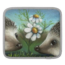 Hedgehogs on a date ipad sleeves
