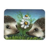 Hedgehogs on a date magnets
