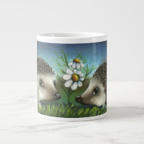 Hedgehogs on a date mugs