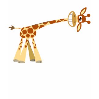 Hee Hee Hee!! cartoon giraffe children T-shirt shirt