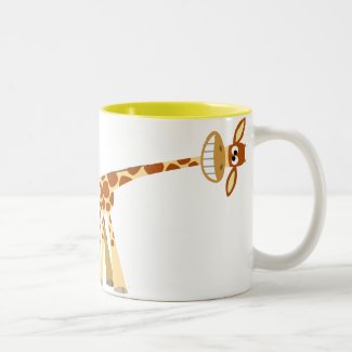 Hee Hee Hee!! Cartoon Giraffe mug mug