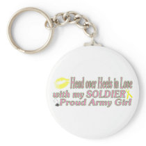 Heels in love with a Soldier Keychains