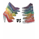 Heels VS Sneakers t-shirts
