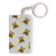 Hei Tiki Bee Toy Kiwiana Rectangular Acrylic Keychains