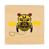 Hei Tiki Bee Toy Kiwiana Wood Coaster