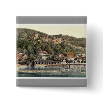 Heidelberg, seen from the Hirschgasse, Baden, Germ Pinback Button