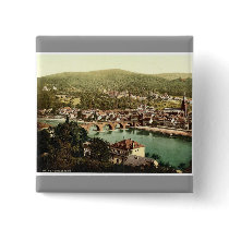 Heidelberg, seen from the Philosophenweg, Baden, G Pinback Buttons