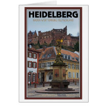 Heidelberg - Statue and Castle Greeting Card