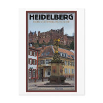 Heidelberg - Statue and Castle Postcard