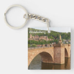 Heidelberg view over the Neckar Single-Sided Square Acrylic Keychain