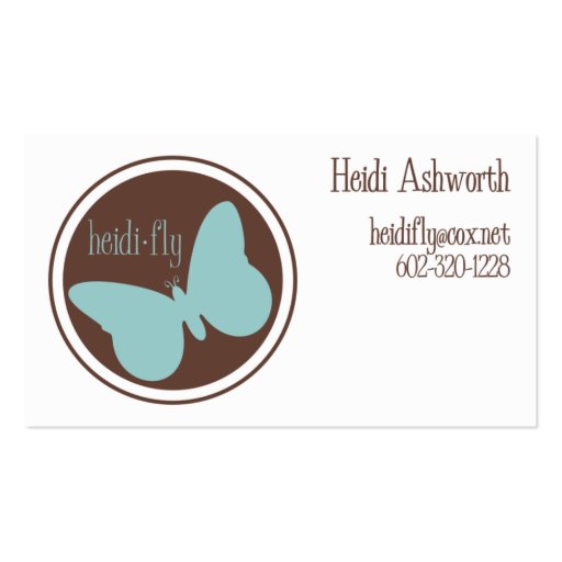 heidi-fly business cards (front side)