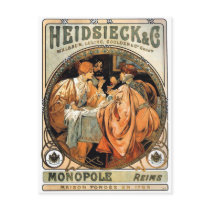 Heidsieck & Co ~ by Alphonse Mucha postcards by ArtNouveauDaz Heidsieck & Co ~ by Alphonse Mucha postcards
