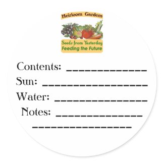 Heirloom Gardens Custom Seed Packet Labels sticker