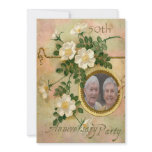 Heirloom Rose 50th Anniversary Personalized Photo Custom Announcements
