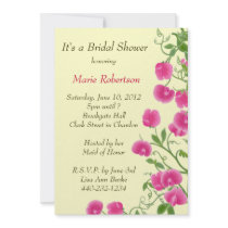 Heirloom Sweet Pea Floral Invitation