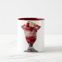 Helado de la fresa taza de café