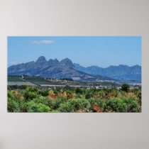 Helderberg Mountains Cape South Africa Print
