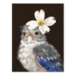 Helen baby bluebird with dogwood postcard