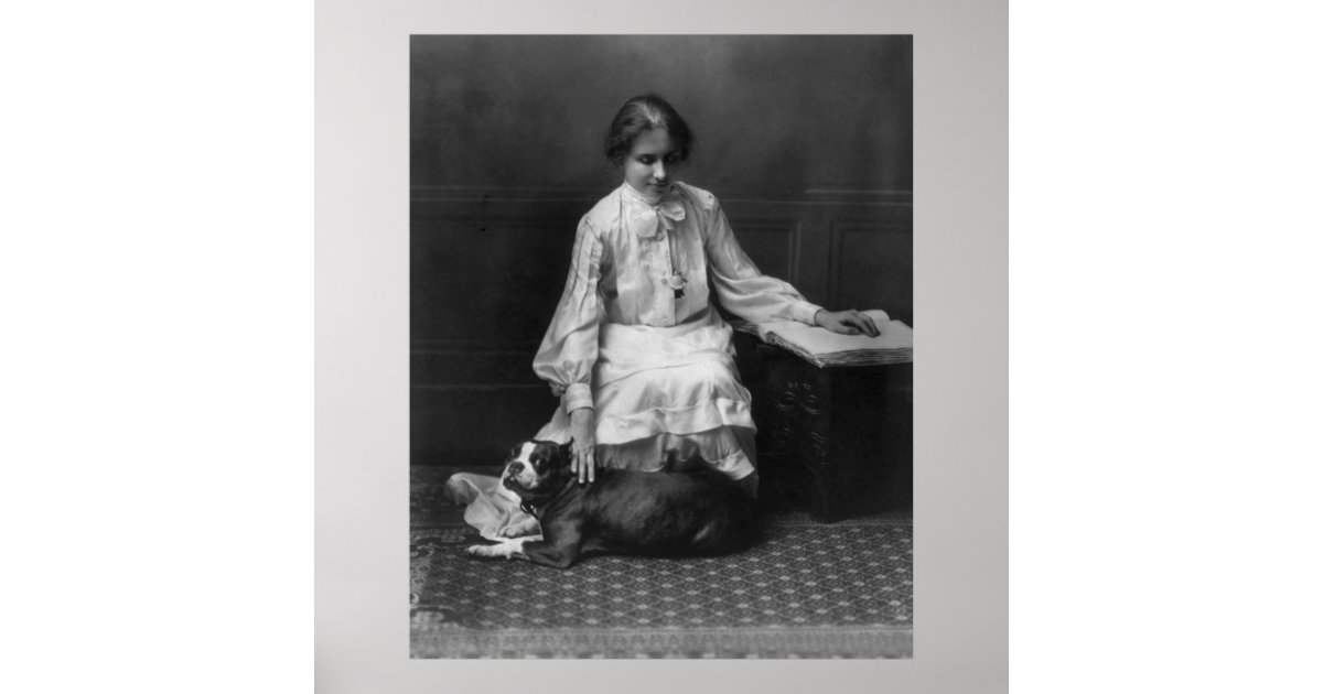 Helen Keller Reading Braille, 1904 Poster | Zazzle