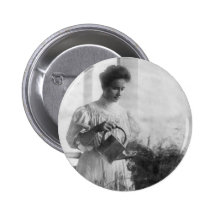 Helen Keller Watering Plants Portrait Buttons