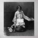 Helen Keller with Dog Poster