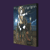 "Helena" Sky Pirate Ship Fae Wrapped Canvas Print canvas prints