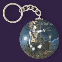 "Helena" Sky Pirate Ship Moon Fae Keychain