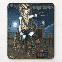 "Helena" Sky Pirate Ship Moon Fae Mousepad