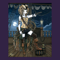 "Helena" Sky Pirate Ship Moon Fae Poster posters