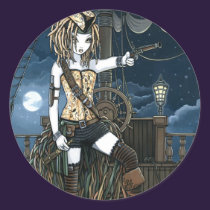"Helena" Sky Pirate Ship Moon Fae Stickers stickers