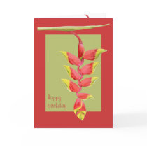 Heliconia Branch Birthday Card