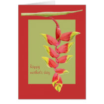 Heliconia Branch Mother's Day Card cards