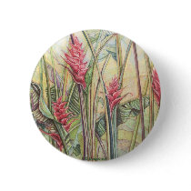 Heliconia Bush Pinback Button