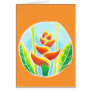Heliconia Tropical Flower Batik Card  Template