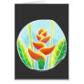 Heliconia Tropical Flower Batik Card  Template