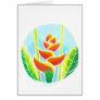 Heliconia Tropical Flower Batik Card  Template