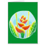 Heliconia Tropical Flower Batik Card  Template