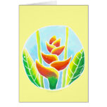 Heliconia Tropical Flower Batik Card  Template