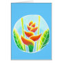 Heliconia Tropical Flower Batik Card  Template