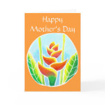 Heliconia Tropical Flower MothersDay Card Template