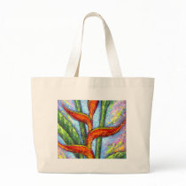 Heliconia Tropical Flower Painting - Multi bags
