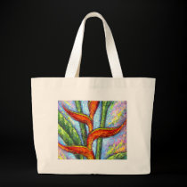 Heliconia Tropical Flower Painting - Multi bags