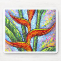 Heliconia Tropical Flower Painting - Multi mousepads
