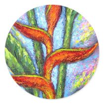 Heliconia Tropical Flower Painting - Multi stickers
