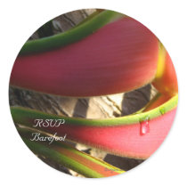 Heliconia Tropical Wedding Envelope Seals stickers