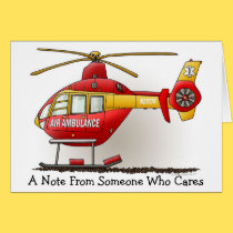 Helicopter Ambulance Note Card cards