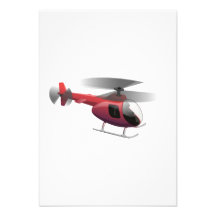 Helicopter Cartoon Custom Invitations